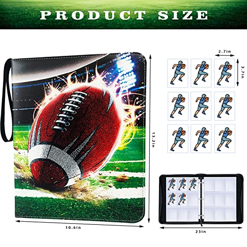 900 Pockets Football Trading Card Binder with Removable Sleeves - Sports Card Organizer