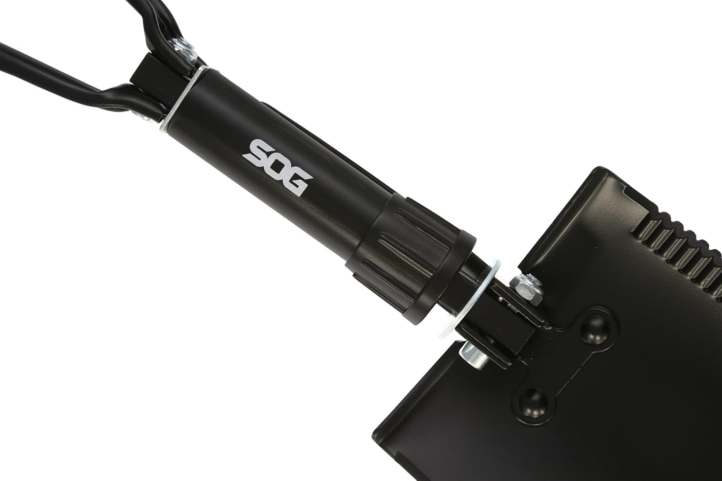SOG Entrenching Tool- 18.25 Inch Folding Survival Shovel with Wood Saw Edge and Tactical Shovel Carry Case- Black (F08-N)