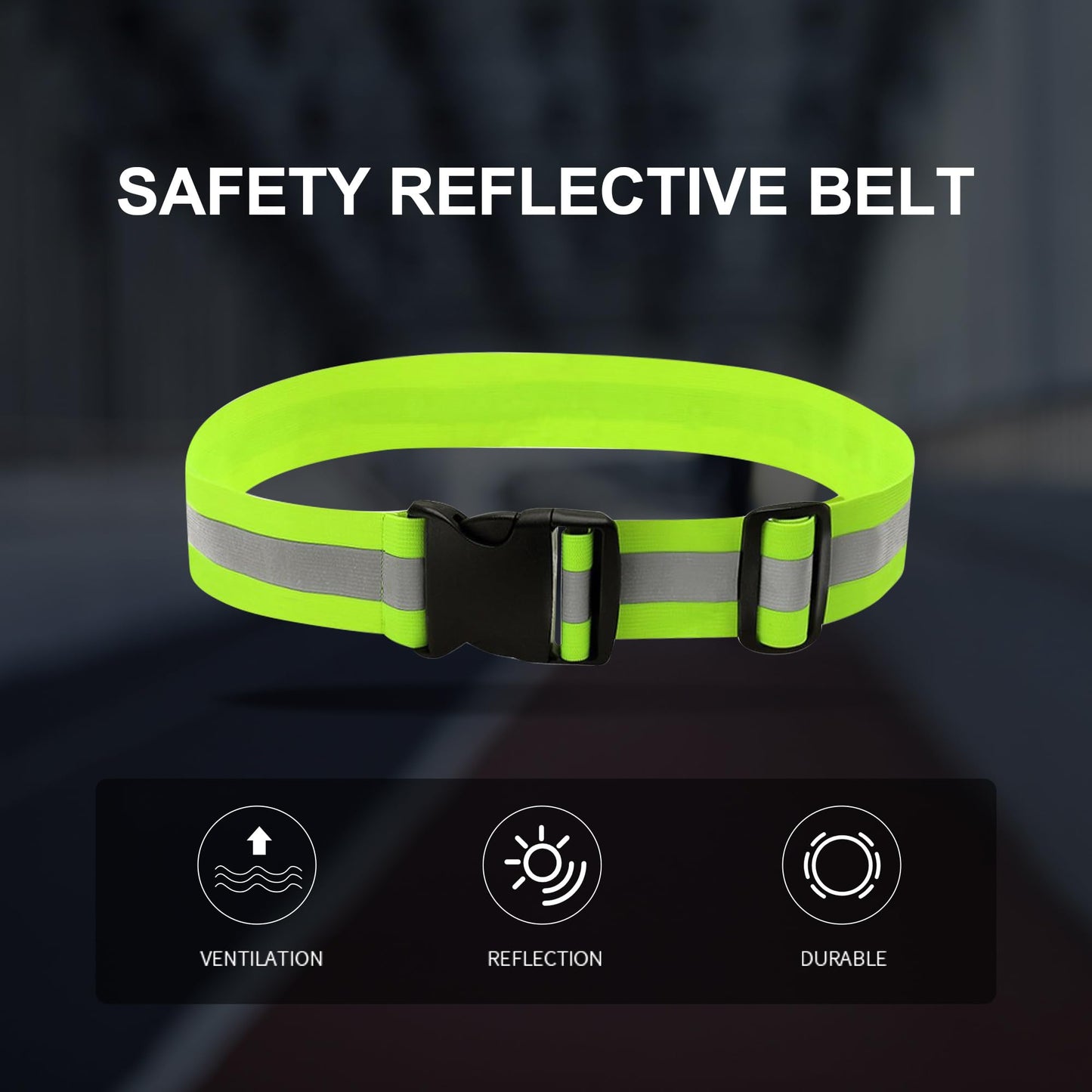 GOOFIT Reflective Safety Belt, High Visibility, 2 Reflective Safety Belt Adjustable & 8 Elastic Reflective Wristbands,Reflective Belt for Jogging, Cycling, Running, Hiking