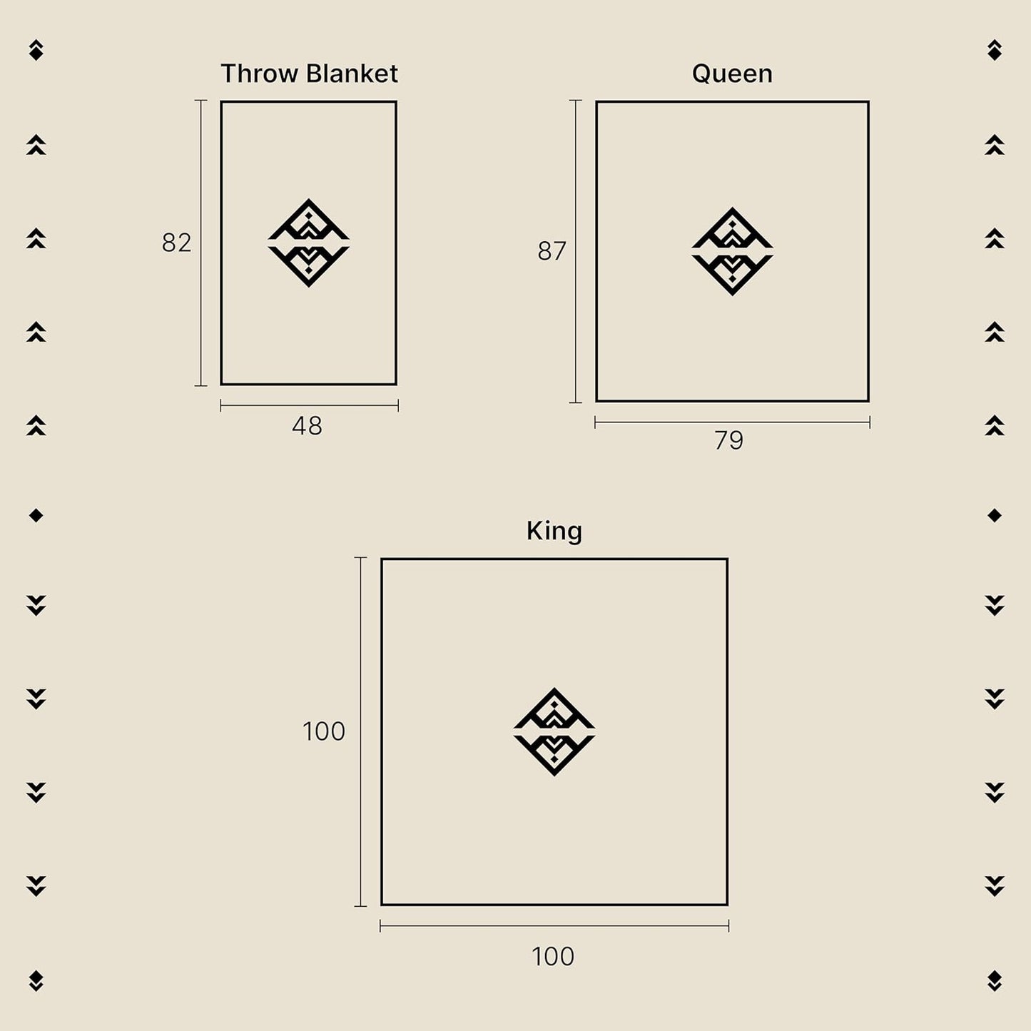 Inca Aztec Throw, Queen, King Blanket | Southwest Indian Navajo Boho Style | Native Cover for Camping, Bedding, Couch, Vanlife | Faux Alpaca, Lightweight, Hypoallergenic (Obsidian Black, Throw)