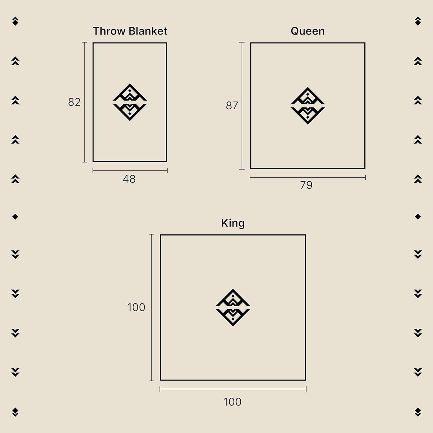 Inca Aztec Throw, Queen, King Blanket | Southwest Indian Navajo Boho Style | Native Cover for Camping, Bedding, Couch, Vanlife | Faux Alpaca, Lightweight, Hypoallergenic (Obsidian Black, Throw)