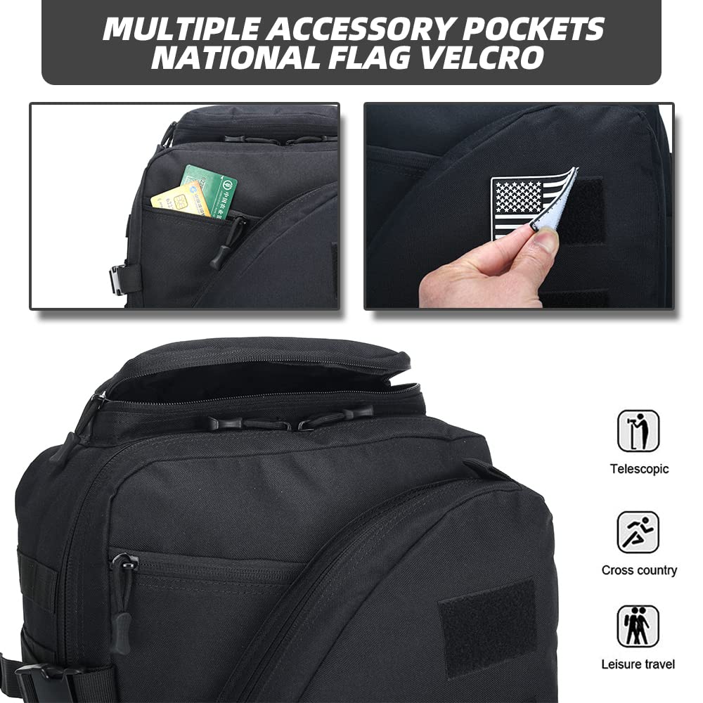 Lovelinks21 Hiking Trekking Rucksack Military Hiking Backpack 3 Day Molle Assault Pack Waterproof EDC Bag for Outdoor