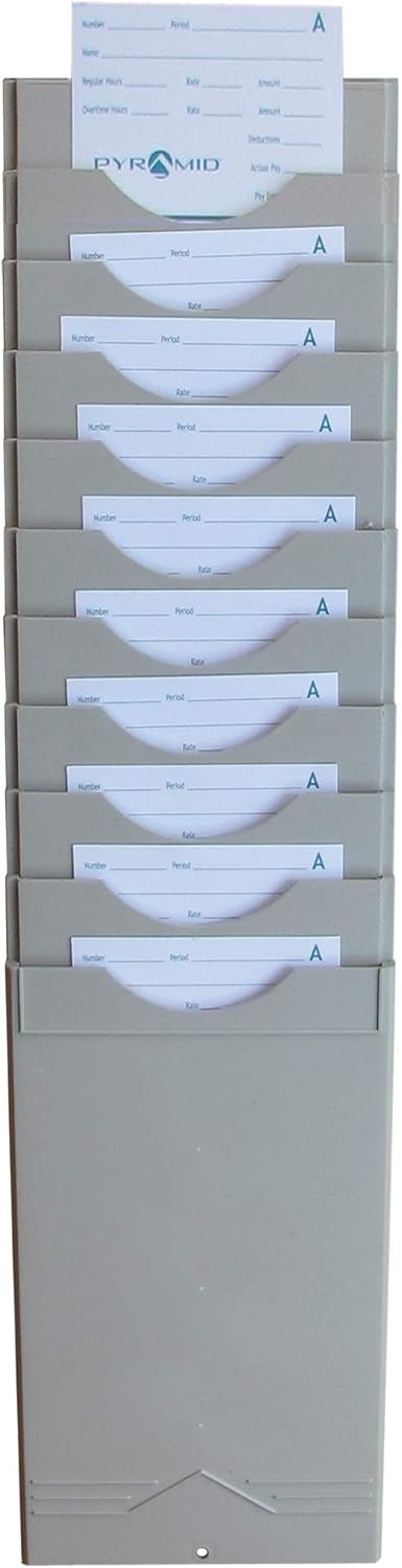 Pyramid Time Systems - Model 4000 Auto Totaling Time Clock, Electronic Time Punch Clock for Small Business, Bundle Includes: 25 Time Cards,Ribbon and 2 Security Keys - Silver ( 7.25"h x 7"w x 6.75"d)