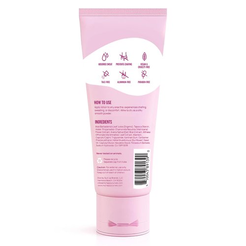 HAPPY CURVES Lotion to Powder Anti Chafing Odor Control Cream for Women: Aluminum-Free Cream for Private Parts, Under Breast, & Body 2.25 Fl Oz (1 Pack, Tropical Oasis)