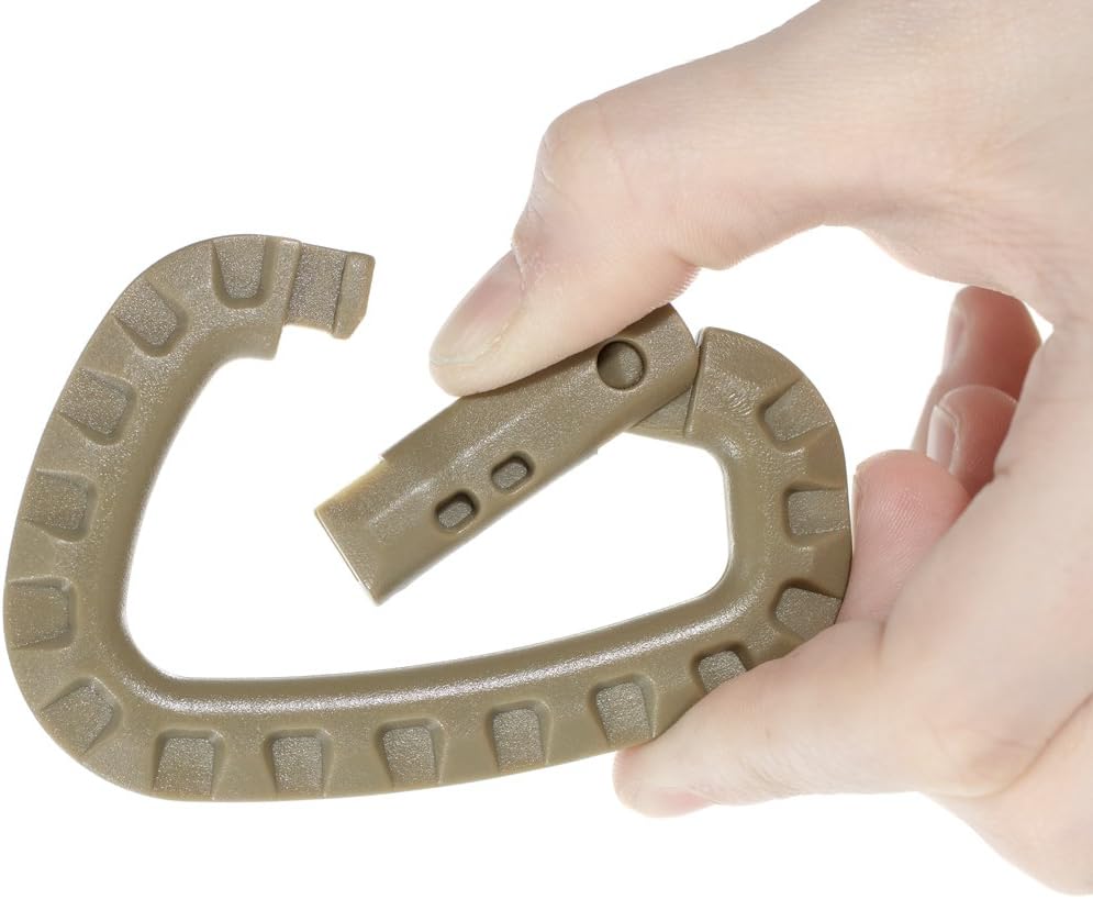Tactical Carabiner Keychain 6 Pack - Durable Plastic Carabiners - Lightweight Spring Snap Gear - Utility Hooks for Backpacks, Buckles, Hanging Gear, and Outdoor Recreation
