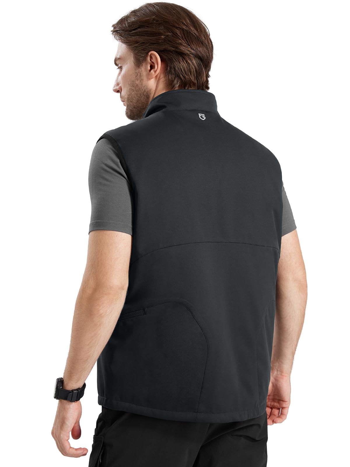 FREE SOLDIER Men's Lightweight Golf Vests Outerwear Windproof Reversible Sleeveless Softshell Jackets for Travel Running Hiking Fishing Hunting