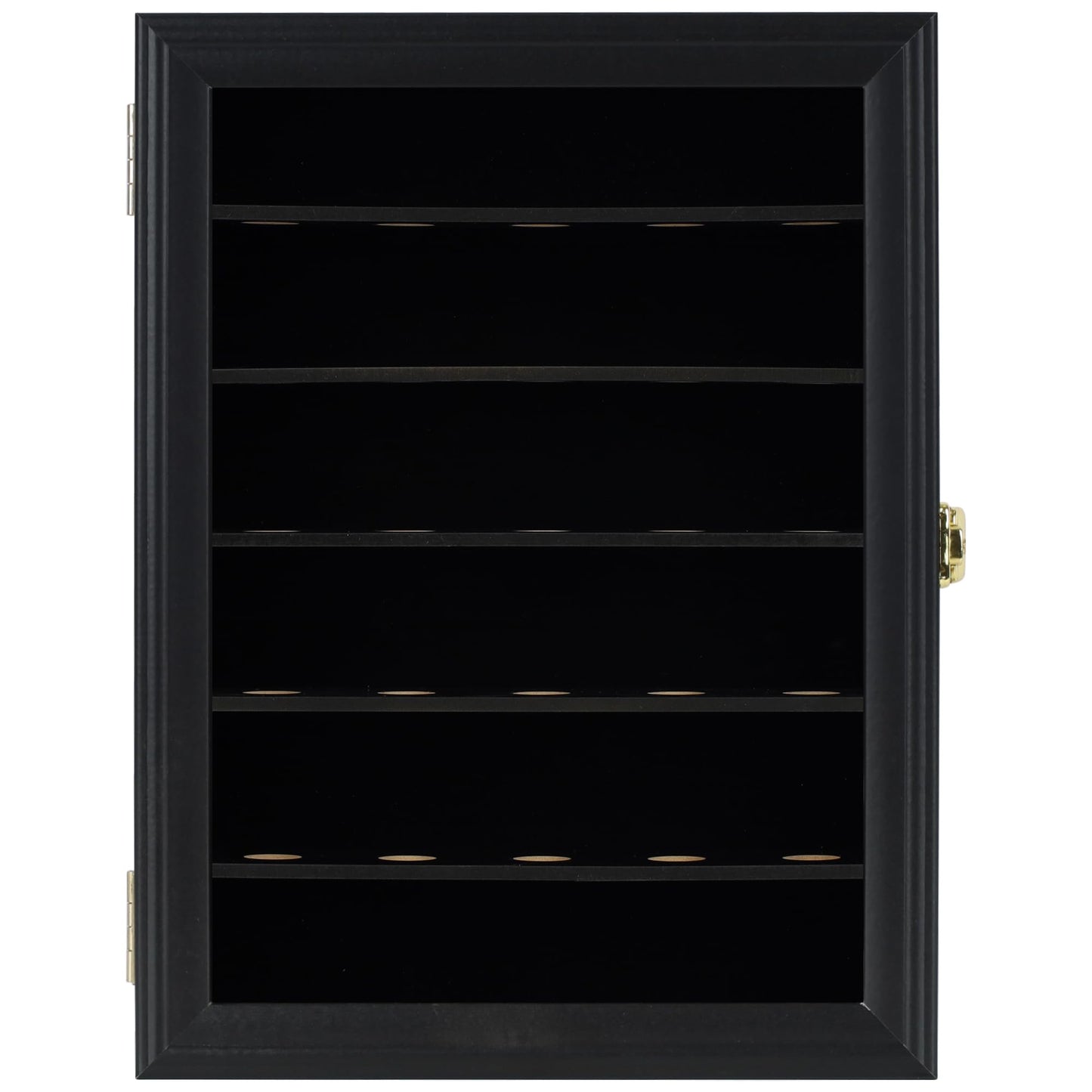 Golf Ball Display Case for 30 Golf Balls, Display Cabinet Great Golfer Memorabilia Gift for Golf Enthusiasts, Wall Mount with Lockable Door Black