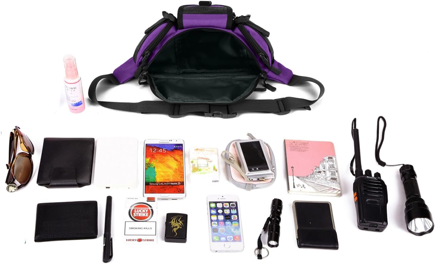 ArcEnCiel Tactical Fanny Pack for Men Waist Bag Hip Belt Outdoor Hiking Fishing Bumbag with Patch