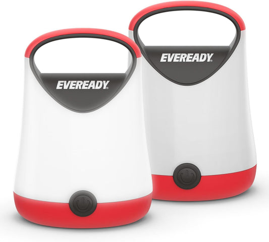 Eveready LED Camping Lantern, Bright Battery Powered Lantern, Water Resistant Hurricane Supplies, 100 Hour Run-time, Pack of 2
