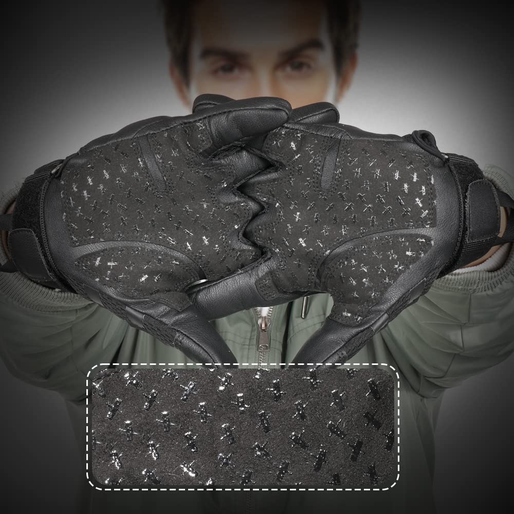 WTACTFUL Touch Screen Motorcycle Tactical Gloves for Men Airsoft Paintball Gear MTB Bike Cycling Cross-Country Motorbike ATV Hunting Hiking Riding Driving Work Outdoor Full Finger Gloves S Black