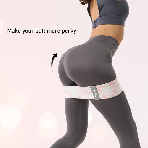 Resistance Bands for Working Out - Booty Bands for Women and Men, Hip & Leg Bands for Home Fitness, Gym, Yoga, Pilates (Marble Powder)
