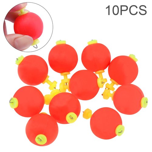 OriGlam 10pcs EVA Foam Fishing Floats Foam Fishing Bobbers, Fishing Bobbers Snap-On Push Button Round Floats, Bobbers Floats Foam Set Fishing Bobber (0.98 inch)
