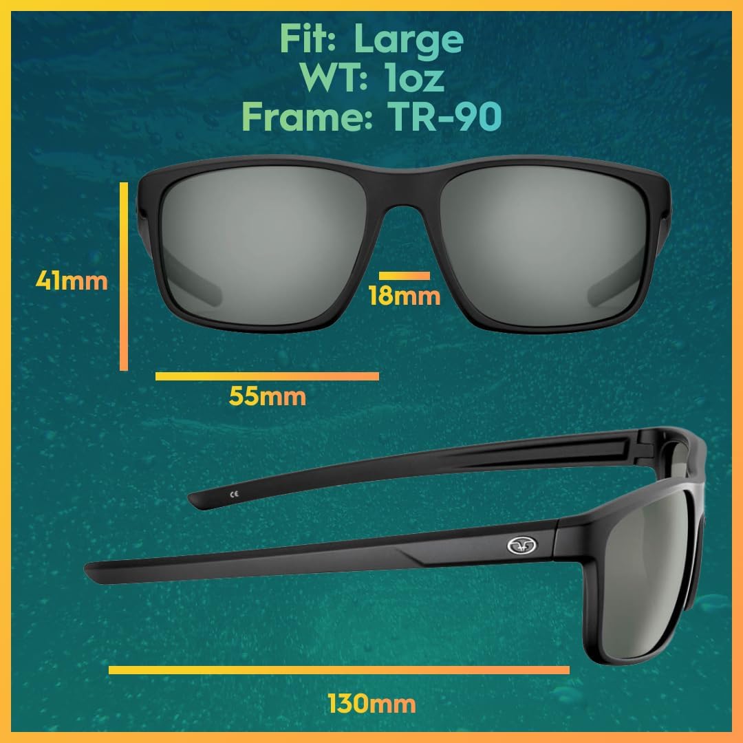 Flying Fisherman Rip Current Polarized Sunglasses with AcuTint UV Blocker for Fishing and Outdoor Sports