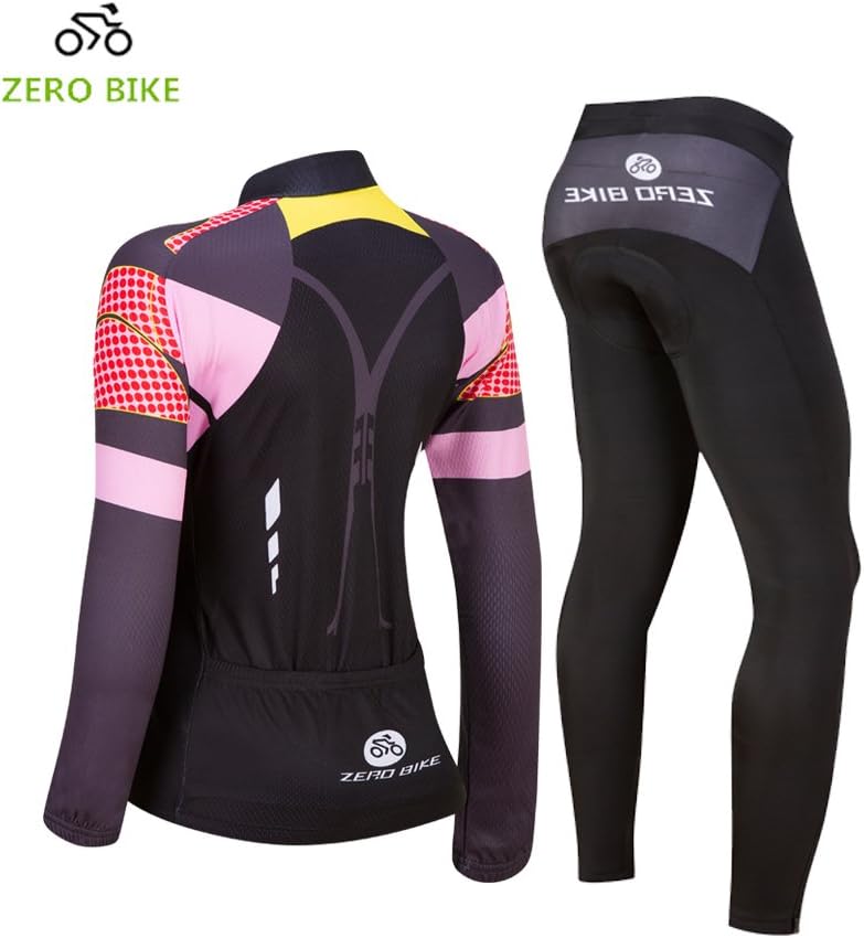 Women's Breathable Long Sleeve 3D Gel Padded Bicycle Cycling Suit Mesh Cloting Pants Set UV Protective
