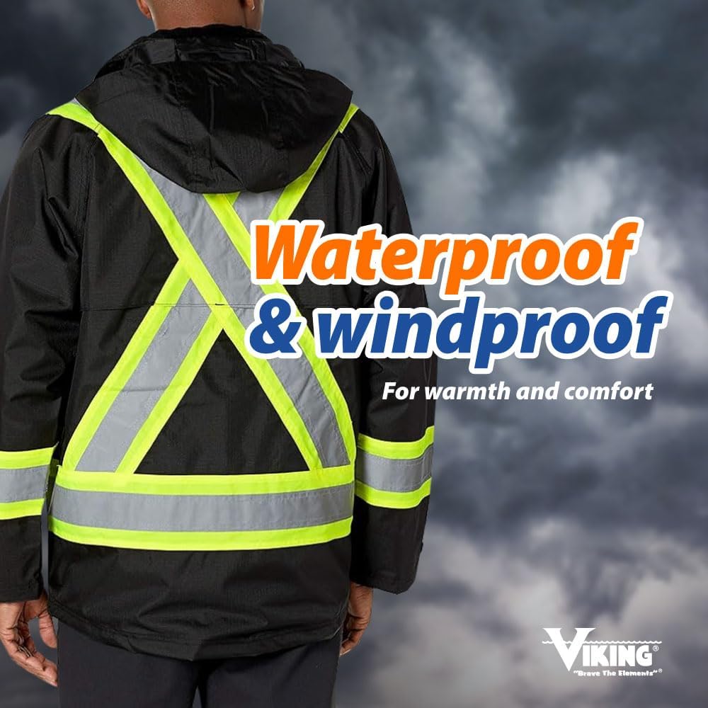 Fire Resistant Hi Vis Jacket for Men - Viking Professional Journeyman 300D Reflective Fire Retardant