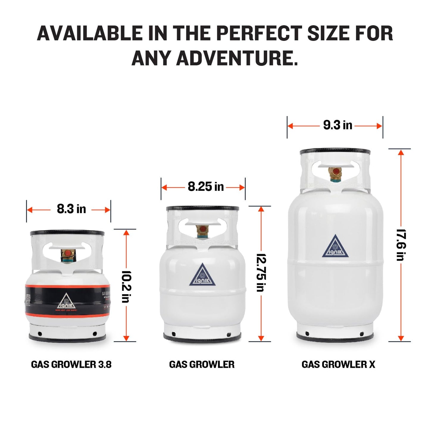 Ignik Refillable Gas Growler Propane Tank, 10-Pound - White