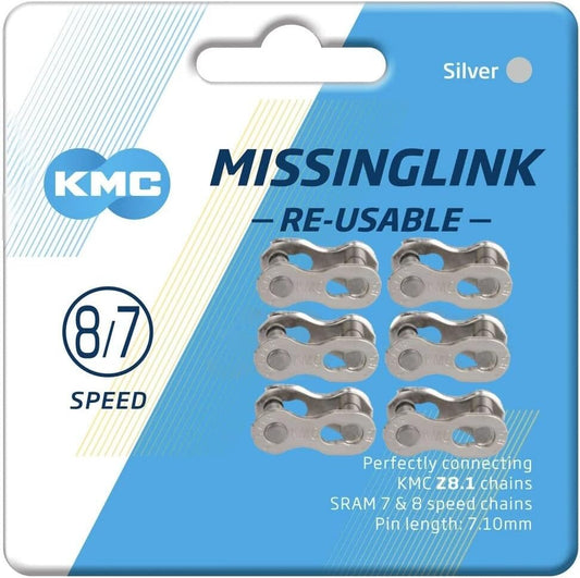 KMC Missing Link II Bicycle Chain Link (7 and 8-Speed, 6-Pack)