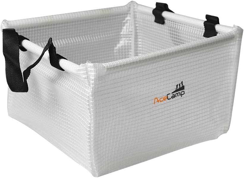 AceCamp Multifunctional Collapsible Water Basin, Folding Tub, Portable Bin, Lightweight Foldable Sink with Handles for Camping, Dish Washing, Laundry, Fishing, Hiking, Outdoors