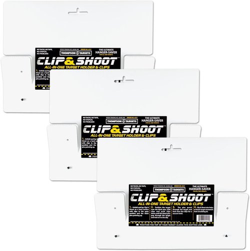 Clip & Shoot Indoor Gun Range Shooting Target Holder Hanger (3 Pack)
