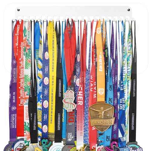 Medal Holder Display Hanger Trophy Shelf - Sturdy Wall Mount Medals Trophys Easy to Install-Race Sports Medal Holder Display Hanger for Gymnastic,Soccer,Runner,Wrest,Football,Basketball