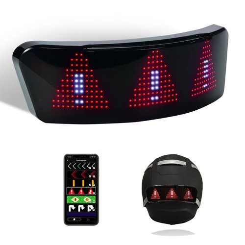 COOLGUARDER Helmet light, 4 IN 1 Smart LED helmet Tail lights (Tail Light/Turn Signals/Speedometer/DIY APP) for Motorcycle/Bike, Waterproof Motorcycle Helmet Light for Night Ride -Black