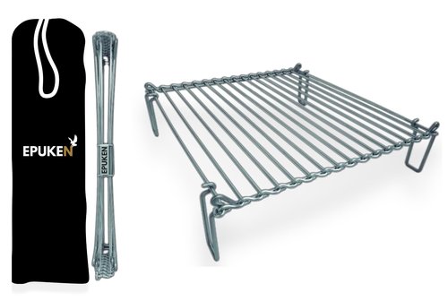 EPUKEN® Folding Grill – Compact Campfire Grill for Camping, Hiking & Outdoor Cooking - Lightweight 2.65 lbs Stainless Steel BBQ