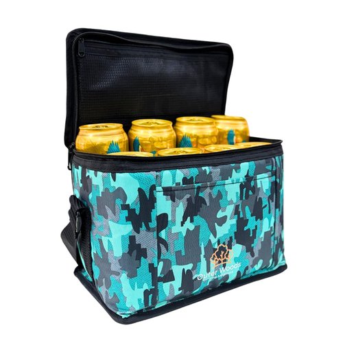 Outer Woods Insulated 8 Can Cooler Bag | Fits 8 x 500ml Beer Cans | Keep Drinks Cool for up to 10 Hours | Ideal for Carrying Beer, Soda, Juice, Milk and Water (Teal Forest)