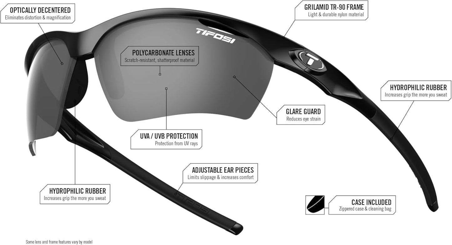 Tifosi Vero Sunglasses (Race Pink, Smoke/AC Red/Clear)