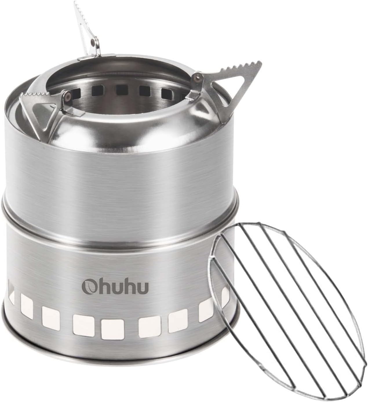 Portable Stainless Steel Camping Stove - Mini Wood Burning Grill for Hiking, BBQ & Emergency Cooking