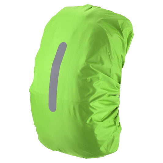 GLOKUUCA Waterproof Backpack Rain Cover - Non-Slip Backpack Cover Hi-Visibility with Vertical Reflective Strap Fits for 30-40L Bag for Biking Outdoor Traveling - S, Lawn Green