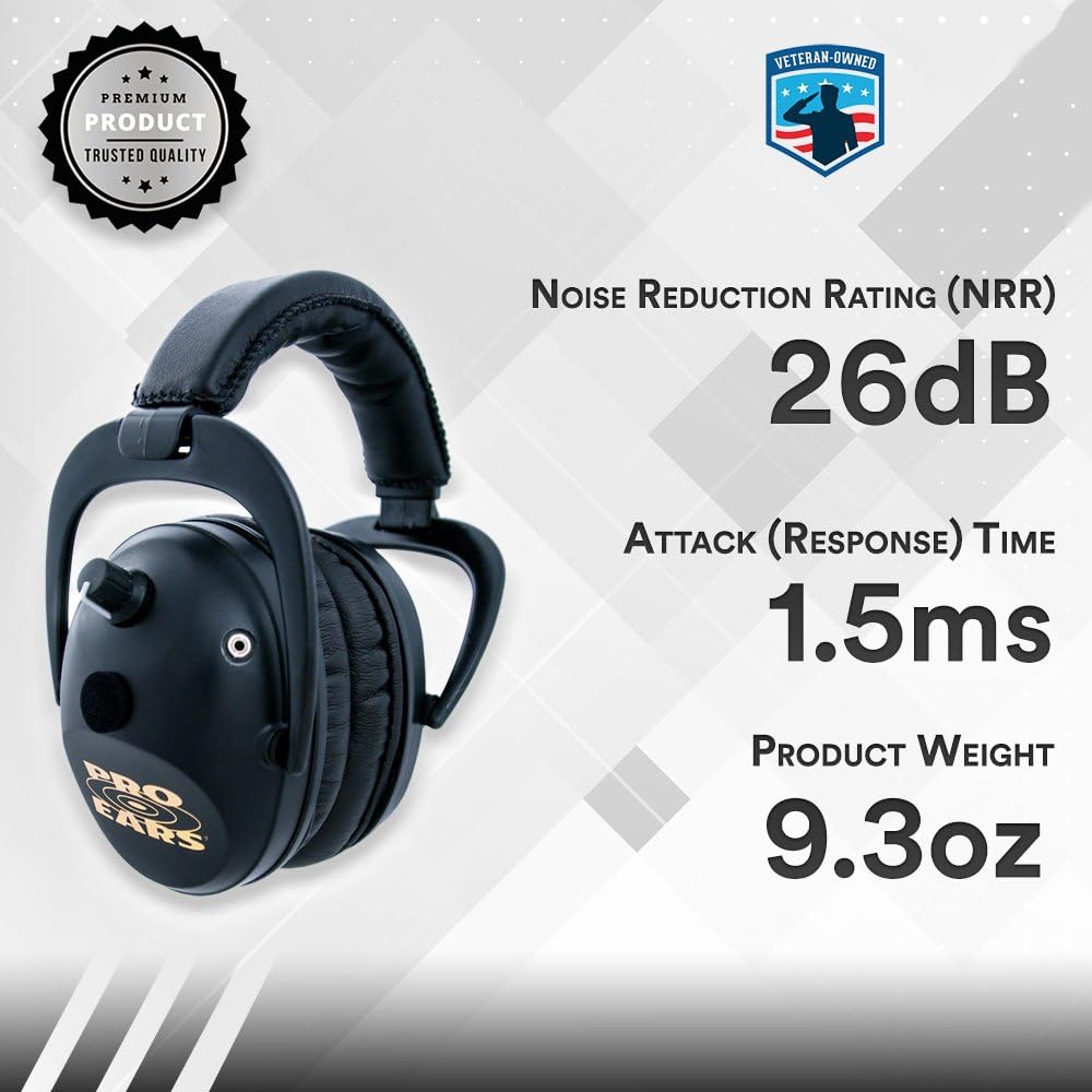 Pro Ears - Predator Gold - Hearing Protection and Amplfication - NRR 26 - Contoured Ear Muffs