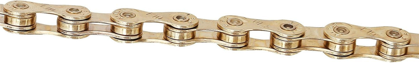 FSC 10 Speed 116 Links Bicycle Chain, Silver,Gold (1/2x11/128-Inch) Compatible with 9 Speed
