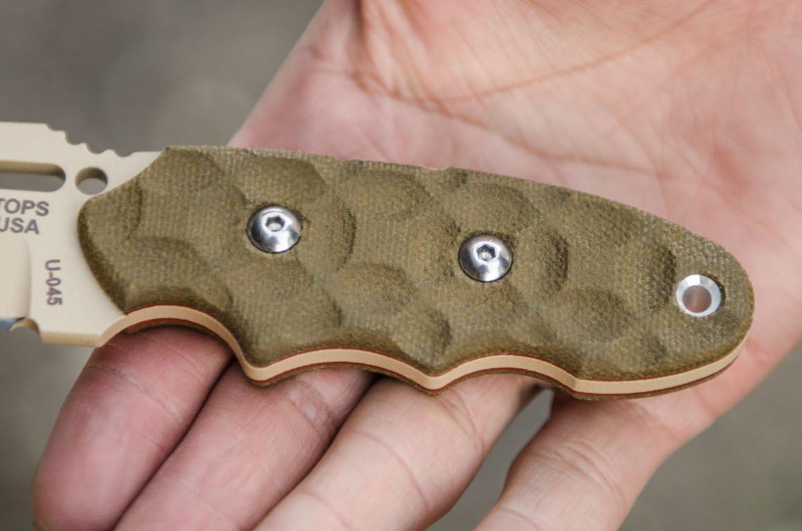 Tops Knives C.A.T. 200 Coyote Tan Fixed Blade Hunters Point 200S-04