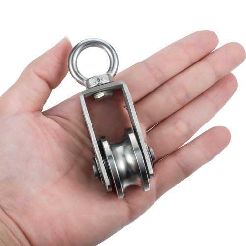 Cable Pulley Wheel for Rope with Ball Bearings, Smooth No Noise, 360° Swivel Small Wire Pulley for Pulley System Lifting, DIY Home Gym, Winch, 1 Pack