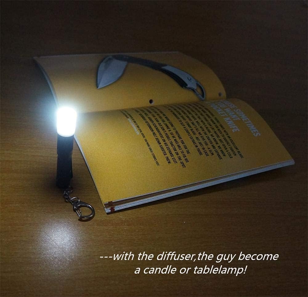 K3 Mini Keychain Flashlight AAA Small Keychain Light Bright 150 Lumens with Diffuser Clip,Multipurpose Pocket Light as Candle Hat Lamp Camp Lantern for Everyday EDC Dog Walking Hiking Camping