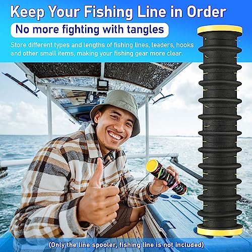 Fishing Line Storage Organizer with 12 Slots - Black, 3-Piece Leader Holder Set