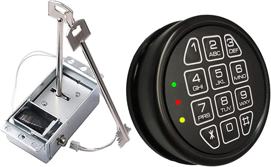 Gun Safe Lock Replacement, Solenoid Lock with 2 Override Keys Black keypad Gun Safe Electronic for Home and Office