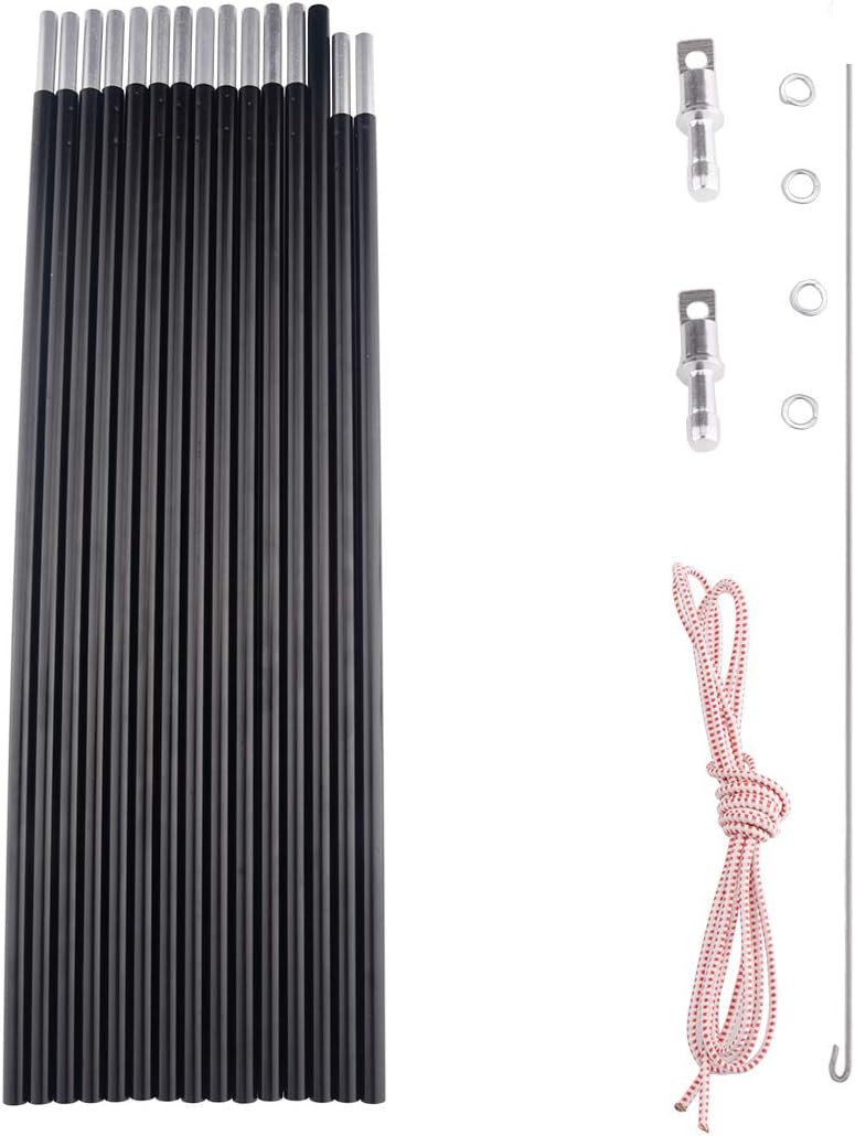 Aluminum Tent Poles Replacement, Fits Both Female and Male Ends, Lightweight Tent Pole Repair Kit, 7001 Aluminum Alloy T6 Heated