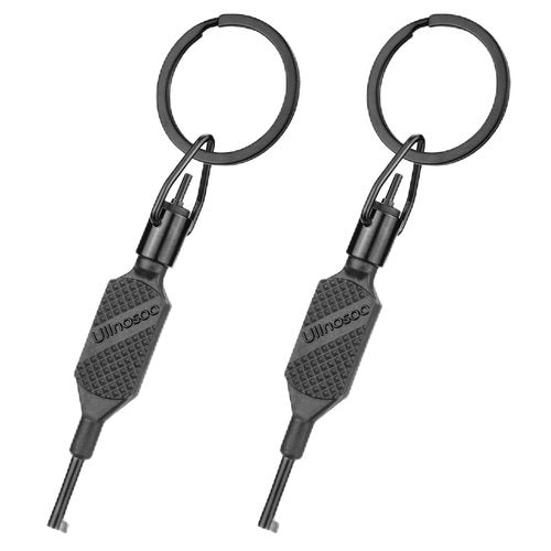 Ullnosoo Handcuff Key, 2 Pcs Standard Hand Cuff Key for Law Enforcement Accessories, Police Gear, 4" Flat Knurled Swivel Key with Detachable Keyring
