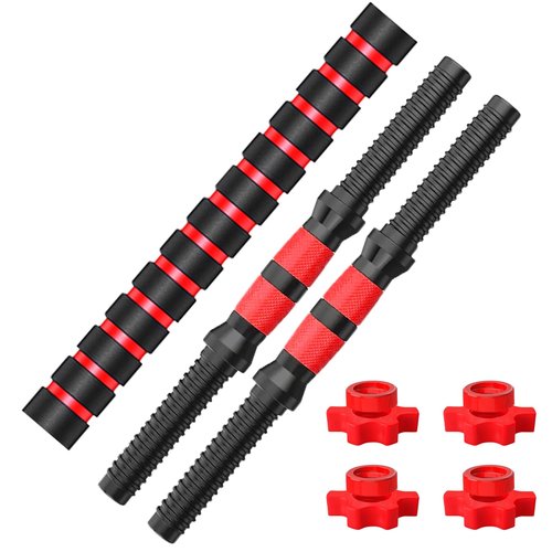 Dumbbell-Handle-Set-0.94inch-Wide-Dumbbell-Bars, Durable Threaded 13.77in Long Barbell Handles Adjustable Weightlifting Accessories Set for 1inch Wide Weight Plates Training Sport Workout Gym
