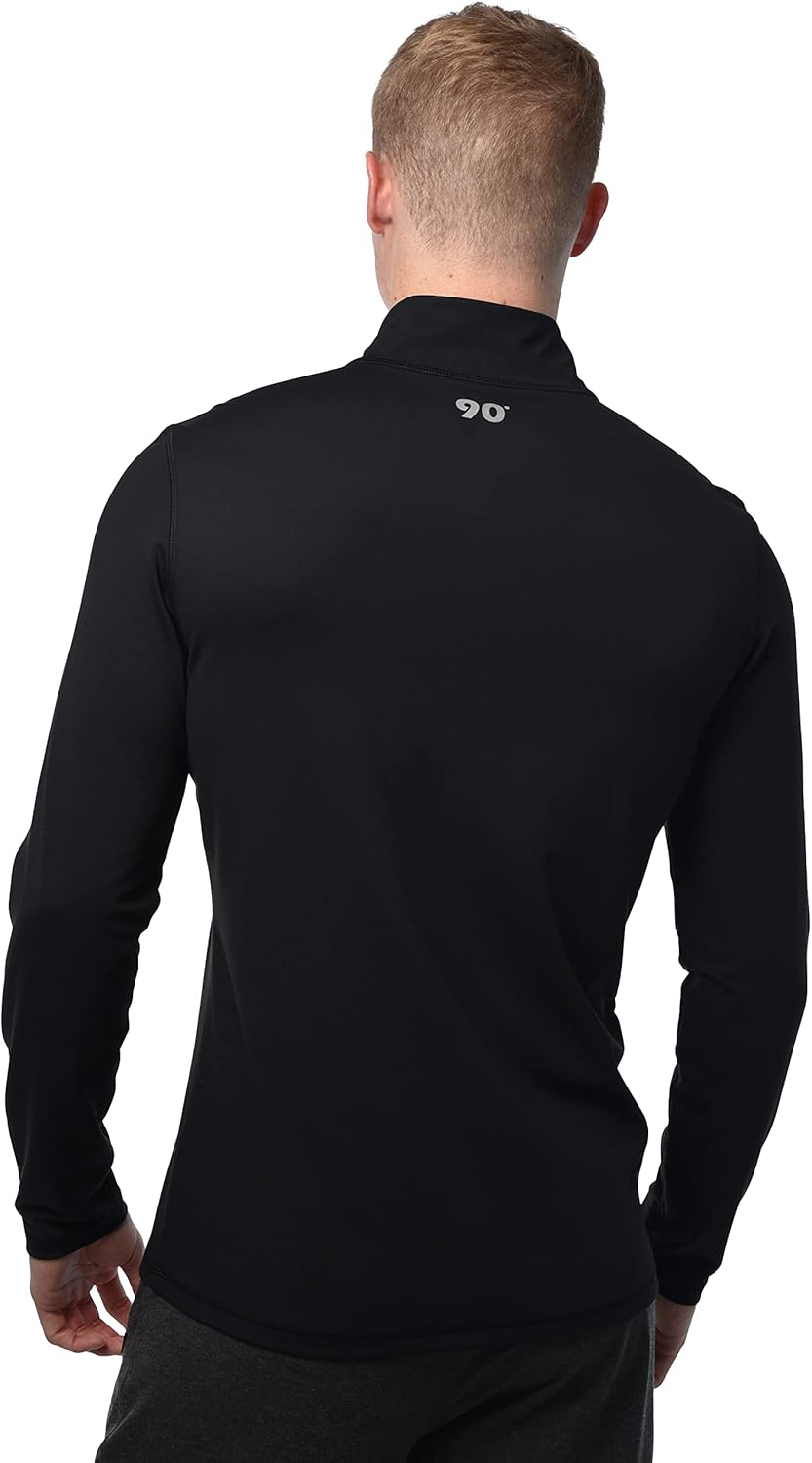 90 Degree By Reflex Soft Half Zip Pullover Long Sleeve Workout Running Shirt for Men