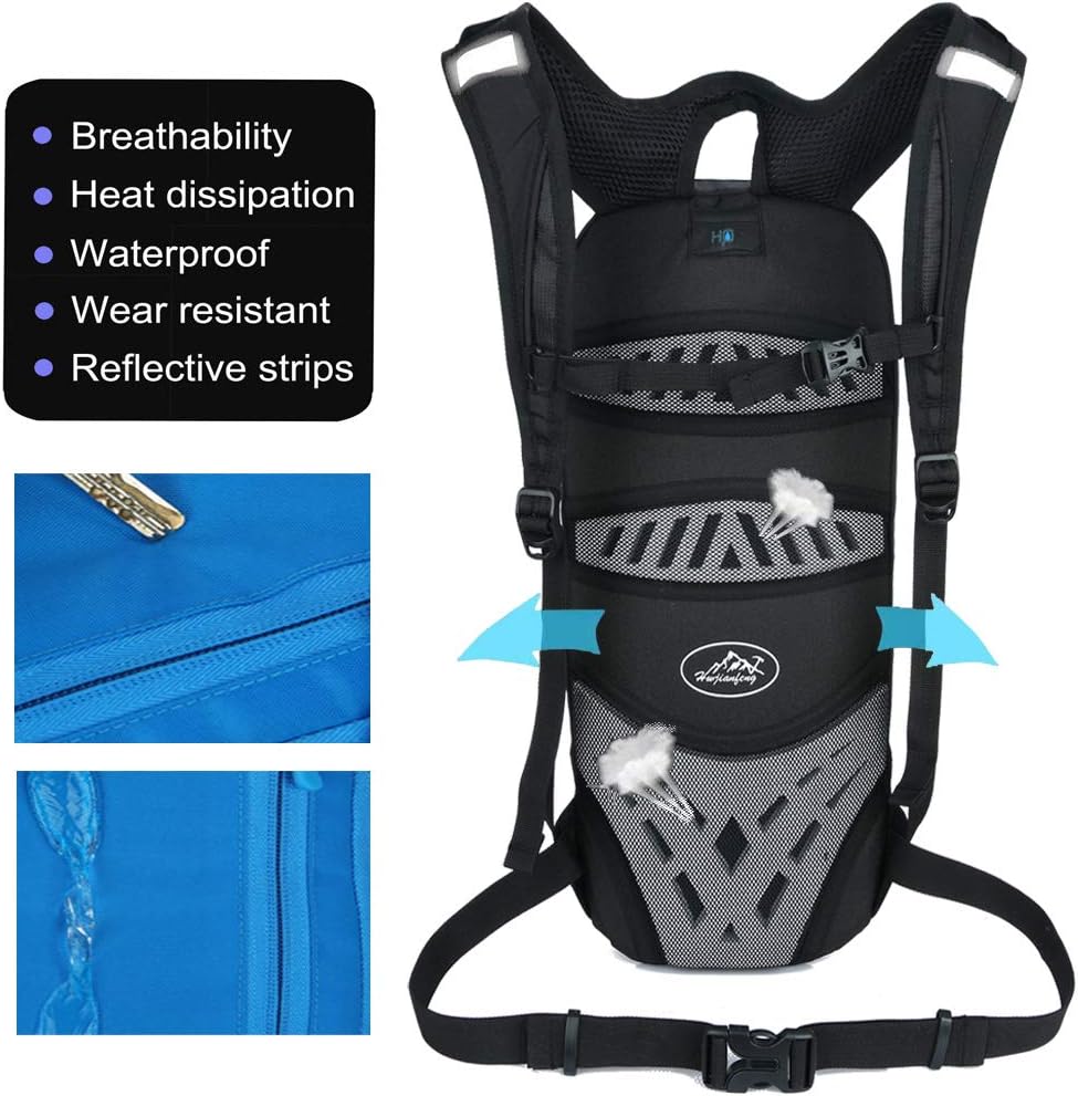 Outdoor Riding Backpack, Outdoor Sport Backpack with Water Bladder Design Biking Backpack Bike Rucksack Hydration Backpack Outdoor Gear for Skiing Running Hiking Cycling Backpack (Blue)