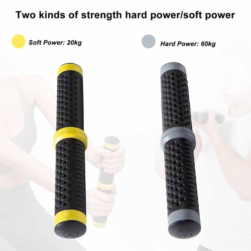 Twist Grip for Resistance Bar: Resistance Bar for Physical Therapy - Twist Grip Strength Trainer Hand Exerciser Bars Arm Wrist & Elbow Strengthener(Yellow-44lb)