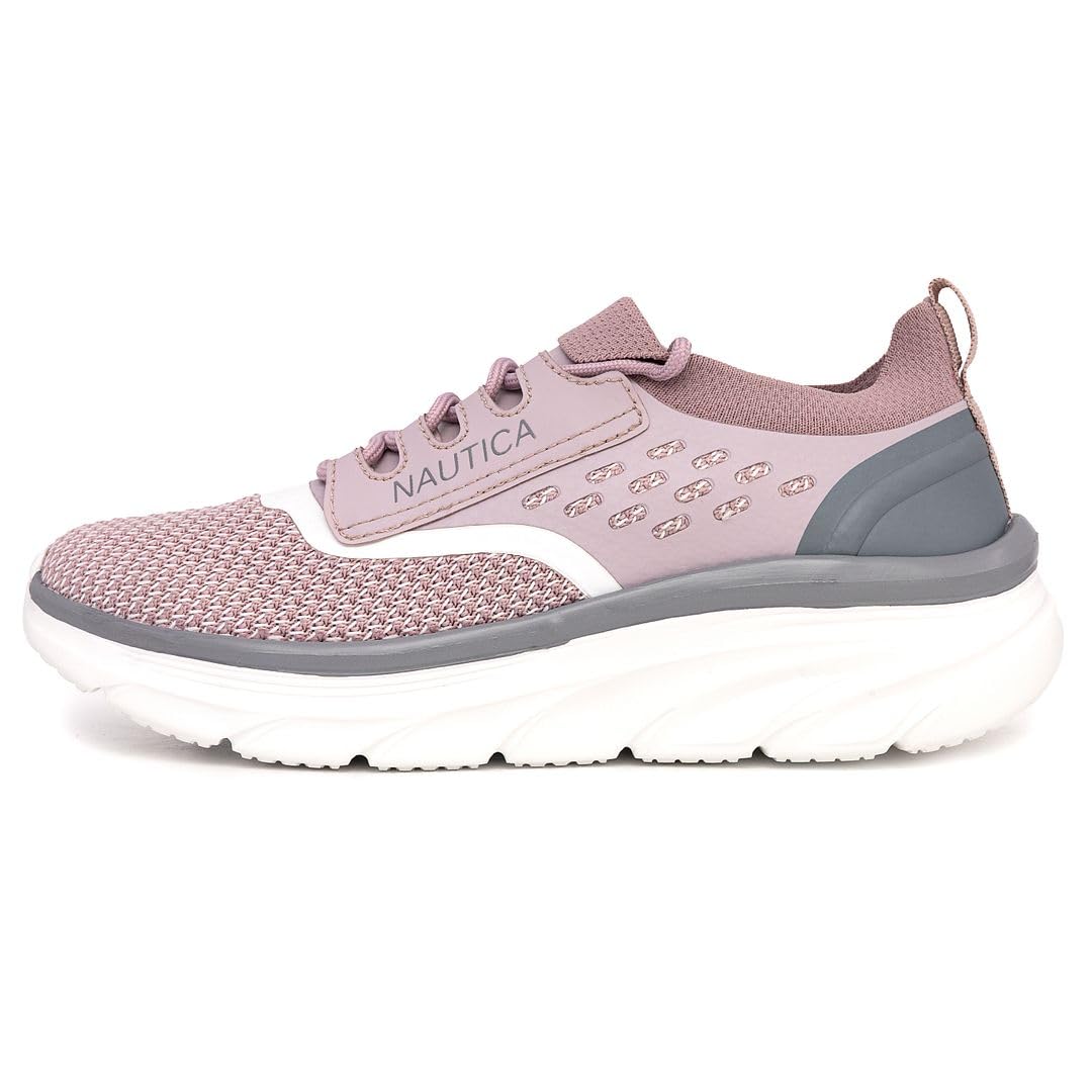 Nautica Women's Fashion Sneaker Lace-Up Running Shoe Casual Max Cushioning Walking Tennis Sneaker-Seracen-Light Lilac-10