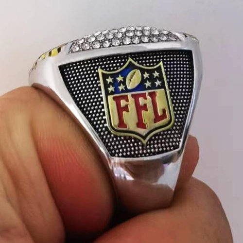 guancrown 2024 Fantasy Football Championship Trophy Ring Award Prize Sports Winner FFL Champion Ring (size 11, ring and stand)