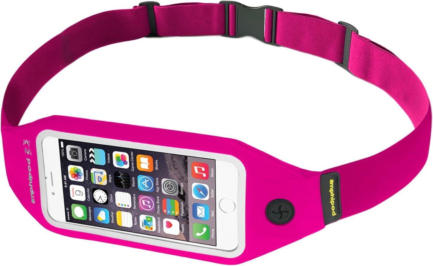 Amphipod SmartView Waistpack, Touch-Screen Phone Compatible Storage for Running, Jogging & Walking, Men & Women - Pink - XL