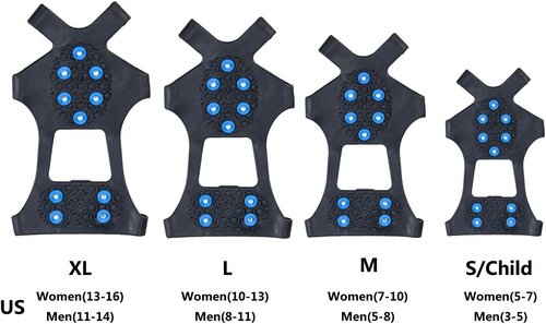 Ice Cleats, Ice Grippers Traction Cleats Shoes and Boots Rubber Snow Shoe Spikes Crampons with 10 Steel Studs Cleats Prevent Outdoor Activities from Wrestling