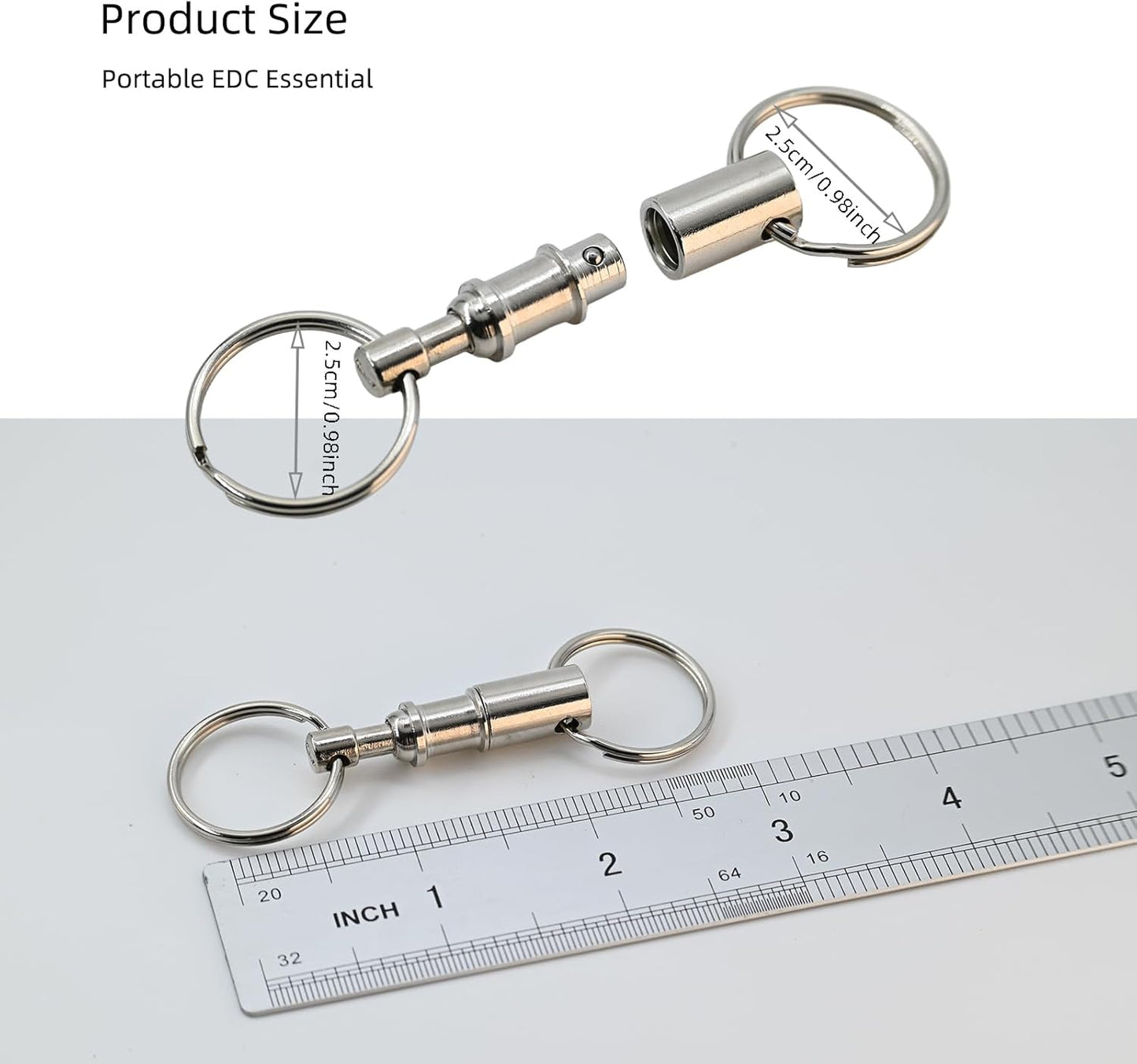 Quick Release Keychain for Backpack Detachable Small Key Ring Pull Apart Key Chain for Car Keys Set of 5