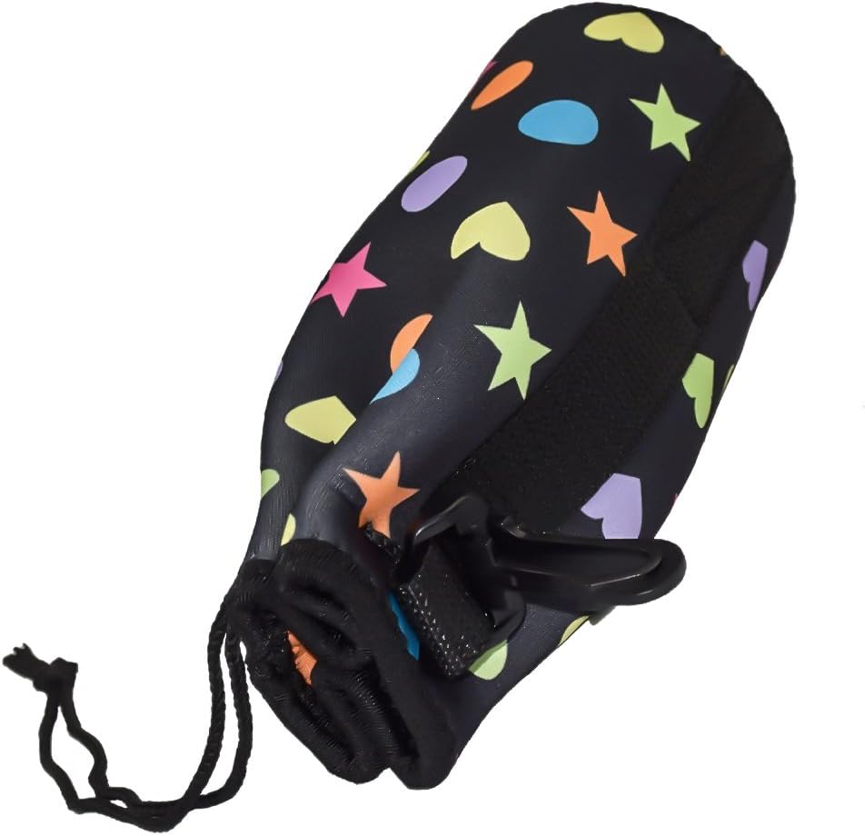 AF-WAN Protable Neoprene Insulated Water Drink Bottle Cooler Carrier Cover Sleeve Tote Bag Pouch Holder Strap for Women Men Biker Travel Cycling Climbing Sports(Black+Black)