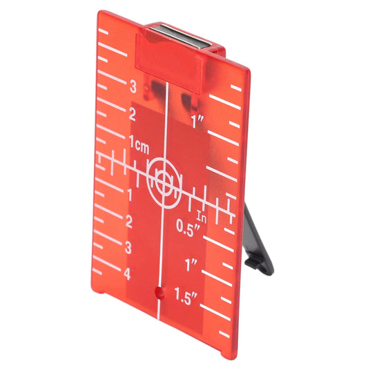 Laser Targets, Target Card ABS Target Magnetic Floor Target Card Plate with Bracket Inch Metric Scale 105 X 75mm, Levels (Red)